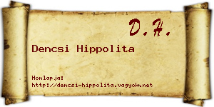 Dencsi Hippolita névjegykártya